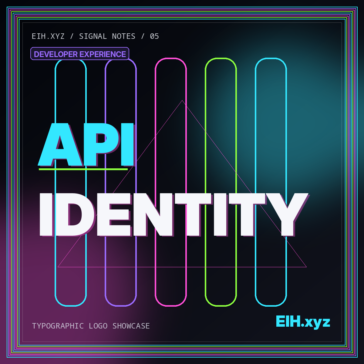 Typographic poster reading API and IDENTITY